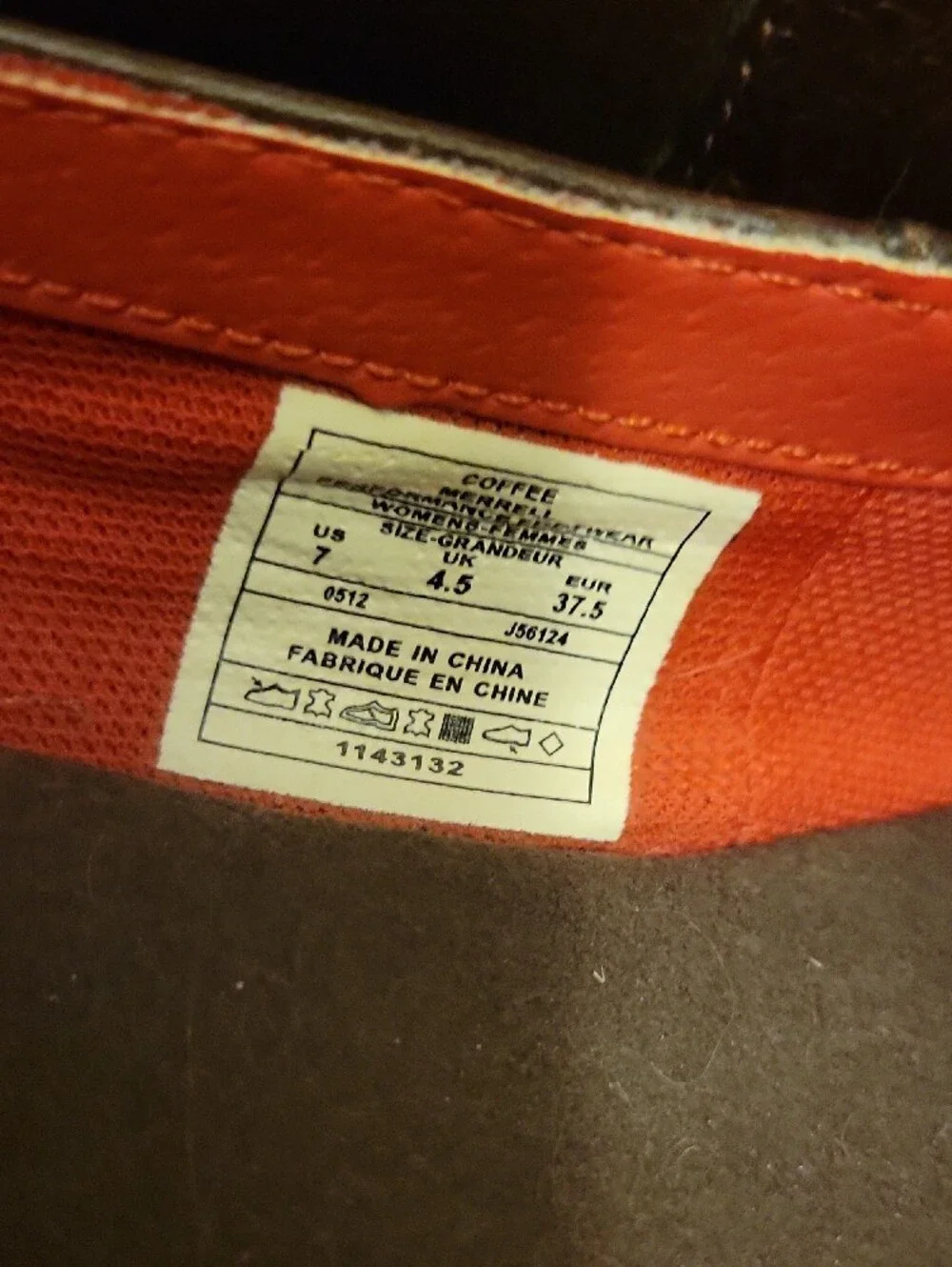 Merrell Dark Brown Leather Wedge Pumps with Red Lining